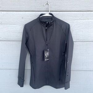 Black heart equestrian full zip fitted jacket in black size M